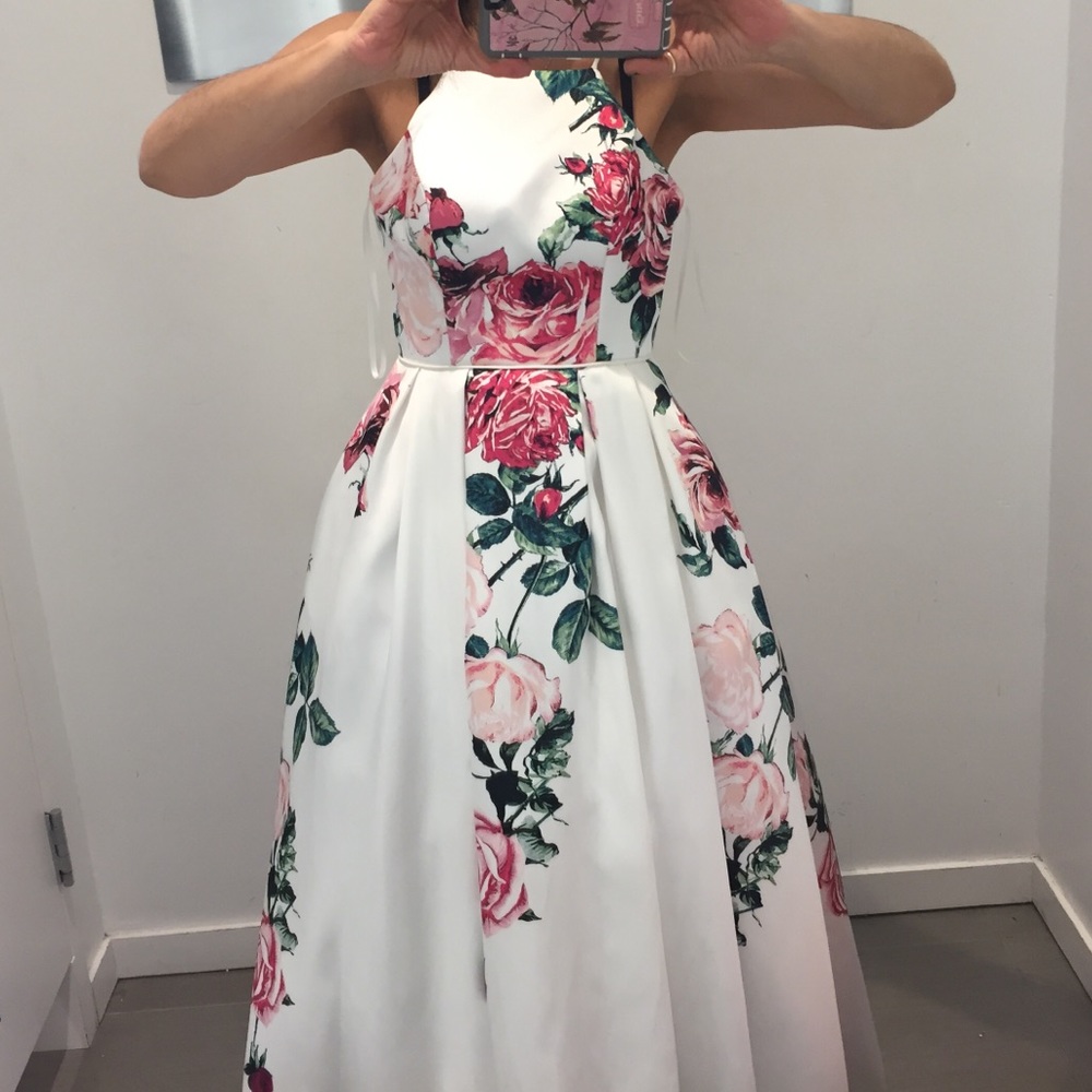 Prom Dress! Betsy & Adam High Low Satin Floral